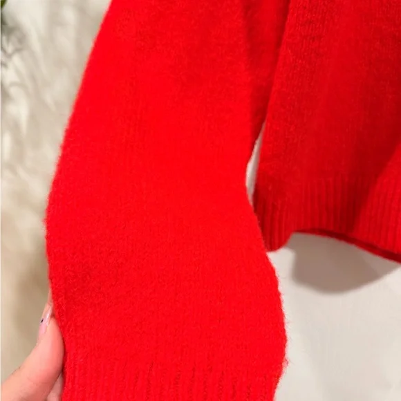 Cupcakes & Cashmere Red V-Neck Cardigan with Heart Shaped Buttons - Picture 4 of 5